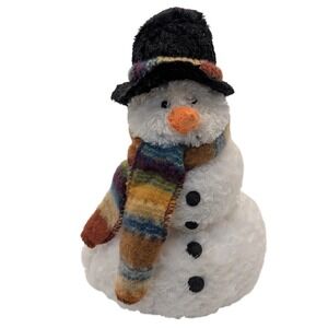Vintage Russ Berrie Snowball Plush Snowman Christmas Scarf Holiday Decor‎ SEE